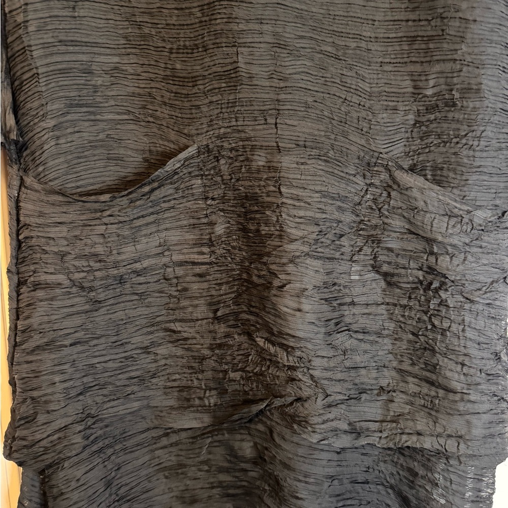 MC OASIS Black Sheer Tunic/Shift Dress Asymmetrical Hem Plus Size XL/1X - Picture 4 of 15
